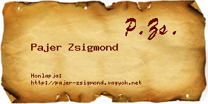 Pajer Zsigmond névjegykártya