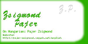 zsigmond pajer business card